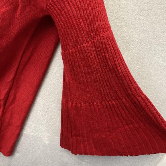 Lane Bryant Bell Sleeve Sweater Womens 14/16 Red Pullover Scoop Party Holiday XL - Picture 6 of 10